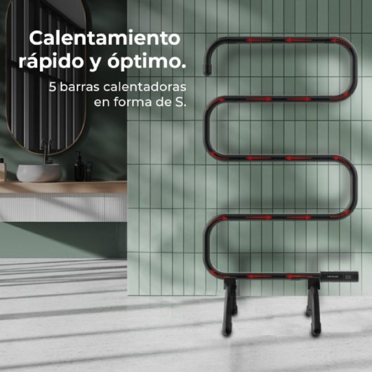 Cecotec ReadyWarm 5000 Towel Radiateur sèche-serviettes électrique basse consommation 100 W Noir
