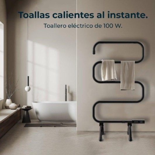 Radiador Elétrico Cecotec ReadyWarm 5000 Towel 100W compacto de chão e parede com proteção IP24