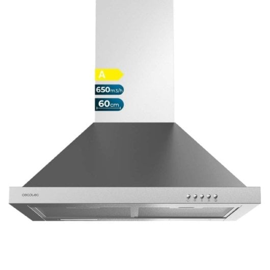 Cecotec Bolero Flux Pm 606500 Cappa Aspirante Piramidale 60 Cm A 165w Inox