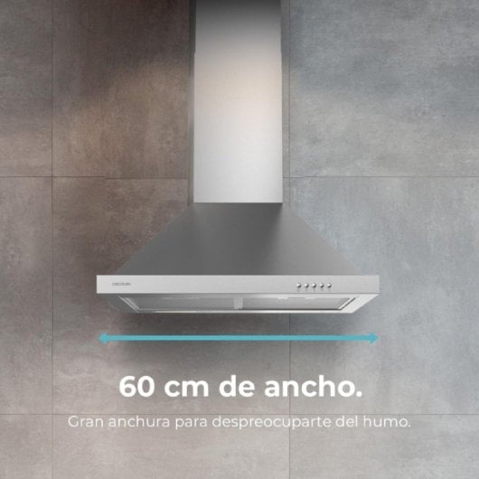 Cecotec Bolero Flux Pm 606500 Cappa Aspirante Piramidale 60 Cm A 165w Inox