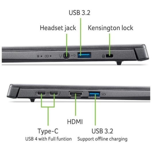 Portátil Acer Aspire 14 AI A14-52M 14" Intel Core Ultra 5 16GB 1TB SSD OLED Wi-Fi 6E Gris Clavier FR