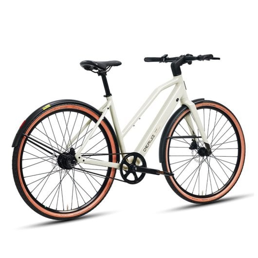 Vélo électrique urbain Deruiz Turmali S 2025 28 pouces 360 Wh Moteur roue arrière 250 W 35 Nm Blanc