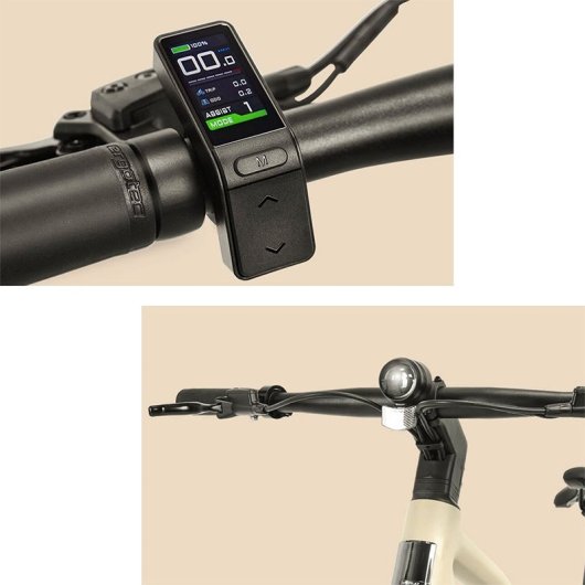 Vélo électrique urbain Deruiz Turmali S 2025 28 pouces 360 Wh Moteur roue arrière 250 W 35 Nm Blanc