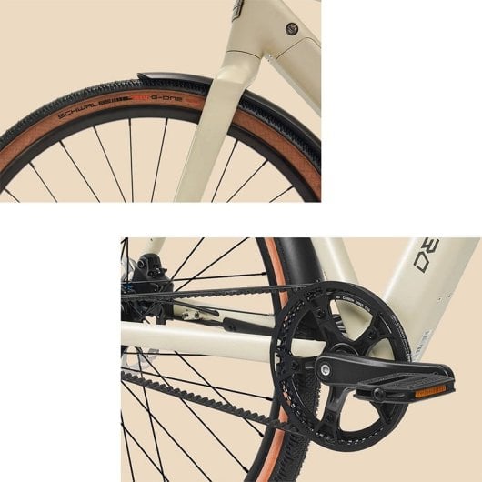 Vélo électrique urbain Deruiz Turmali S 2025 28 pouces 360 Wh Moteur roue arrière 250 W 35 Nm Blanc