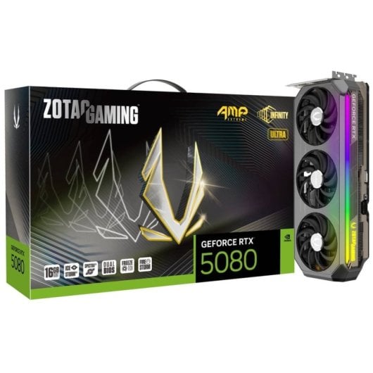 Carte graphique ZOTAC GAMING GeForce RTX 5080 AMP Extreme INFINITY ULTRA 16 Go GDDR7 Reflex 2 RTX AI DLSS4