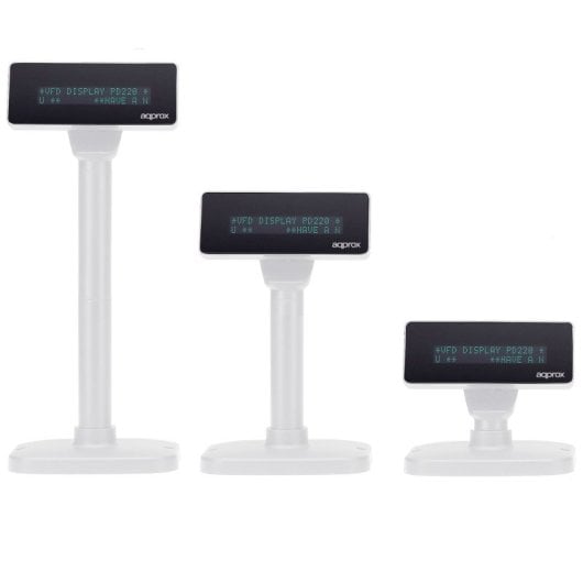 Approx appVFD01WH Visor TPV de 2 Linhas USB Branco