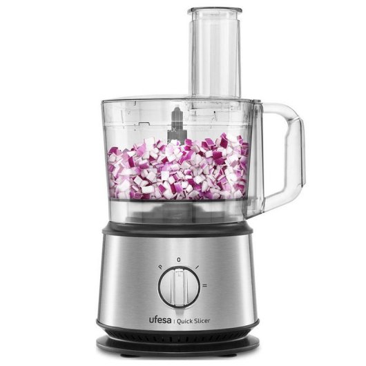 Ufesa Quick Slicer Procesadores de Alimentos 10 en 1 con 2 Velocidades 1.5L 1200W Acero Inoxidable