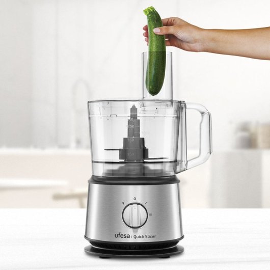 Ufesa Quick Slicer Procesadores de Alimentos 10 en 1 con 2 Velocidades 1.5L 1200W Acero Inoxidable