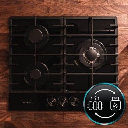 Placca Cecotec Bolero Squad G 3200F nero 3 fuochi cristallo Wok tripla corona