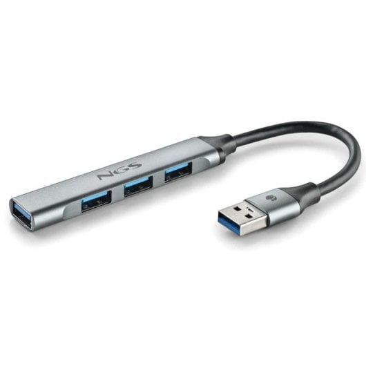 NGS IHUB4 MICRO HUB 4 Puertos USB-A 3.2 5000Mbit/s a 1x USB 3.2 / 3x USB Plata