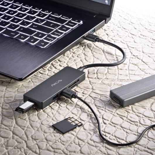 NGS IHUB READER HUB USB-A 3.2 5000Mbit/s auf 3x USB 3.0 / SD / MicroSD Schwarz