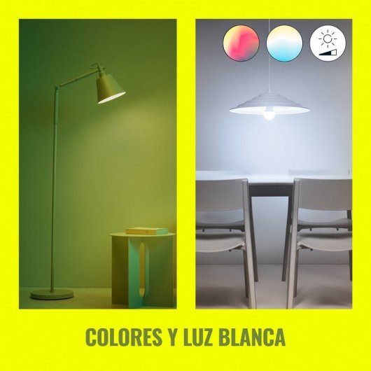 Google Nest Mini Tiza + Wiz Bombilla Inteligente LED Wi-Fi 8.5W E27 RGB