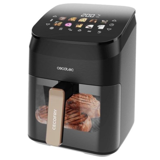 Freidora de Aire Cecotec Cecofry&Grill Smokin' 4500 4,5L 1900W Ventana con Ahumador