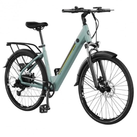 Bicicleta Elétrica Cecotec Urban 28" 90Km Autonomia Suspensão Shimano 7V Azul