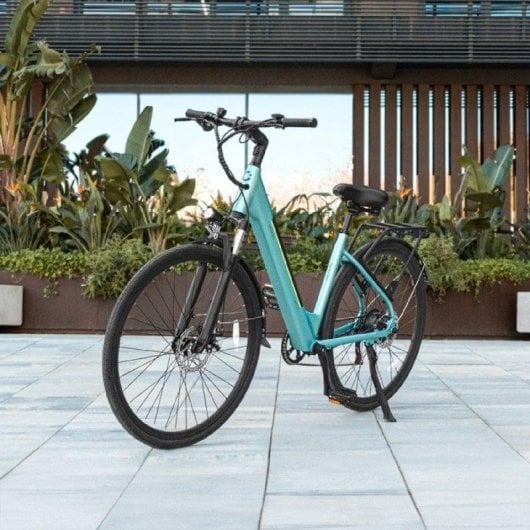 Bicicleta Elétrica Cecotec Urban 28" 90Km Autonomia Suspensão Shimano 7V Azul