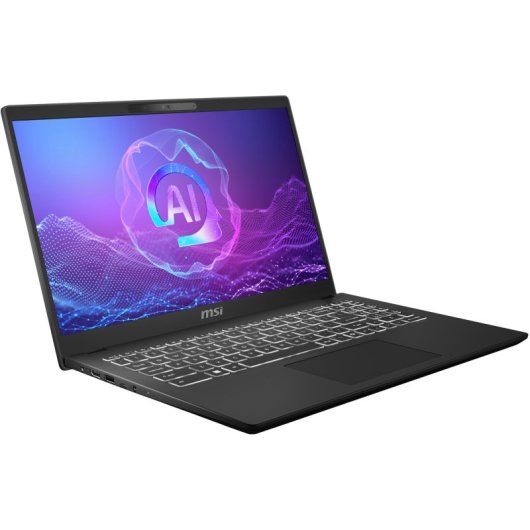 MSI Modern 15 H AI C2HMG-248FR Intel Core Ultra 7 255H Computer portatile 39,6 cm (15.6") Full HD 16 GB DDR5-SDRAM 512 GB SSD Wi-Fi 6E (802.11ax) Windows 11 Pro Nero