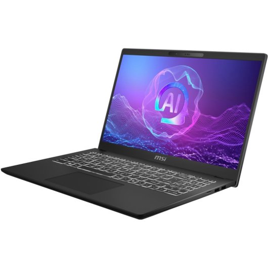 MSI Modern 15 H AI C2HMG-248FR Intel Core Ultra 7 255H Computer portatile 39,6 cm (15.6") Full HD 16 GB DDR5-SDRAM 512 GB SSD Wi-Fi 6E (802.11ax) Windows 11 Pro Nero