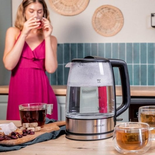 Hervidor Cecotec ThermoSense 340 Clear 1,7L 2200W Base 360° Vidro Borossilicato