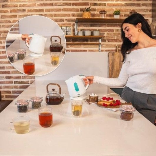Hervidor Cecotec Thermosense 140 1L 2200W Blanco libre de BPA y filtro antical