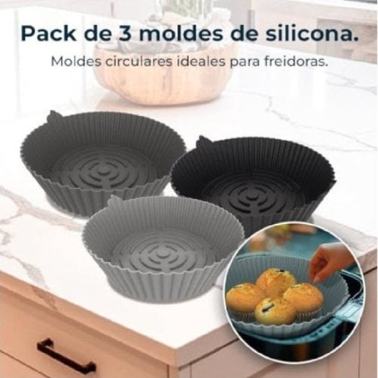 Cecotec Cecofry Bucket Pack Zubehör 3er-Pack kreisförmige Silikonformen