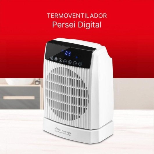 Aquecedor Termoventilador Ufesa Persei 2000W Base Oscilante IP21 LED