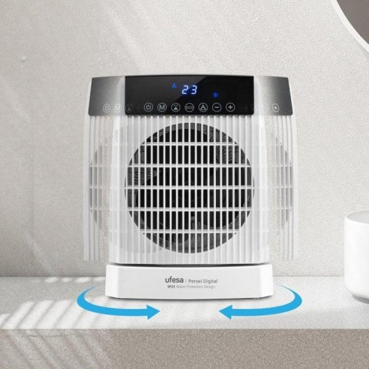 Aquecedor Termoventilador Ufesa Persei 2000W Base Oscilante IP21 LED