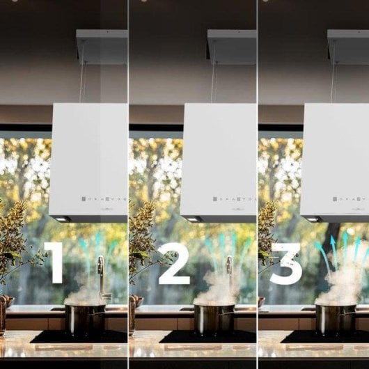 Campana extractora Cecotec Bolero Flux CCT 448000 Recirculação Ilha 44cm controlo gestual