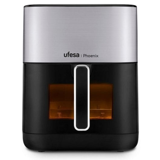 Ufesa Phoenix Freidora de Aire con Vapor, Doble Resistencia y Ventana 6L Negra/Inox