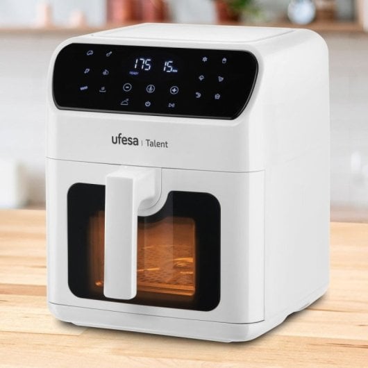Ufesa Talent Freidora de Aire Digital con Ventana y Luz Interior 6.5L Blanca