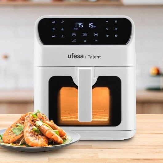 Ufesa Talent Freidora de Aire Digital con Ventana y Luz Interior 6.5L Blanca