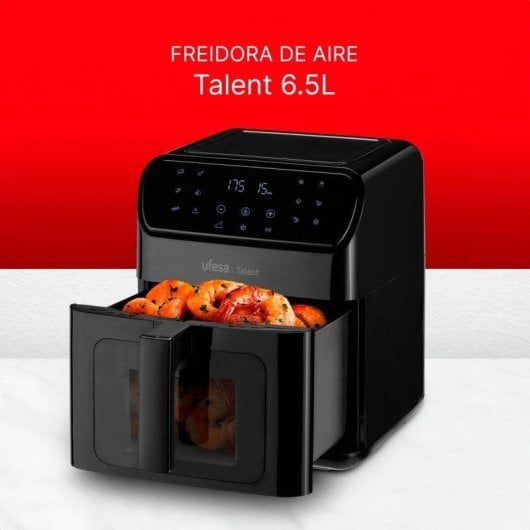 Fritadeira de Ar Ufesa Talent 6.5L 900W com janela e luz interior
