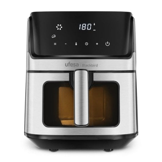 Ufesa Blackbird Freidora de Aire Digital con Ventana y Luz Interior 6.5L Inox/Negro
