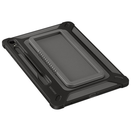Samsung Robuste Outdoor-Hülle mit Ständer in Schwarz für Galaxy Tab S9 / Tab S9 5G