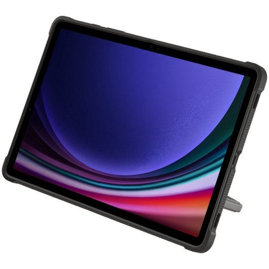 Samsung Robuste Outdoor-Hülle mit Ständer in Schwarz für Galaxy Tab S9 / Tab S9 5G