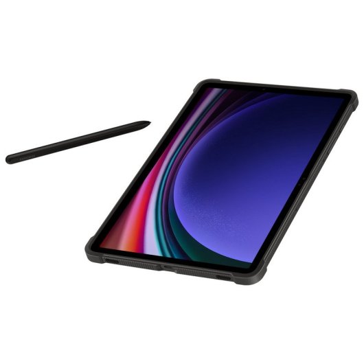 Samsung Robuste Outdoor-Hülle mit Ständer in Schwarz für Galaxy Tab S9 / Tab S9 5G