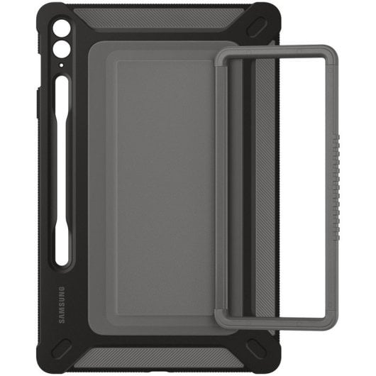 Samsung Rugged Case mit Ständer in Schwarz für Galaxy Tab S9 FE Plus / S9 FE Plus 5G