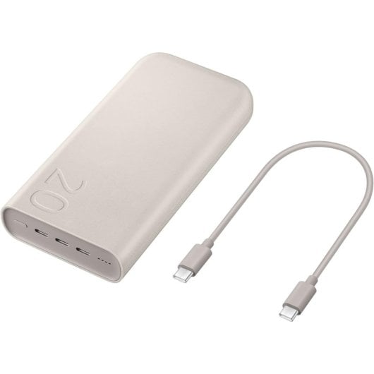 Samsung Batería Portátil 20.000mAh de Carga Súper Rápida 45W PD3.0 USB-C Beige