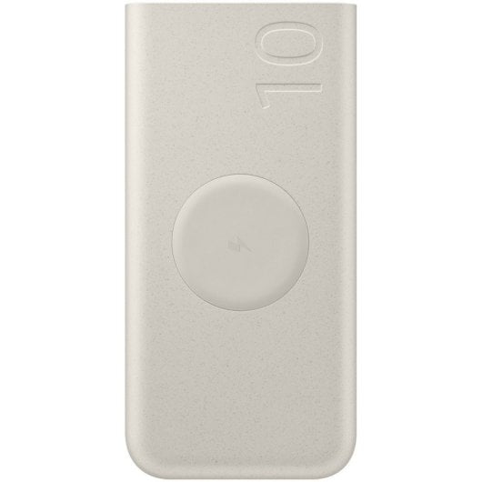 Samsung Batería Portátil 10.000mAh de Carga Súper Rápida 25W, Carga Inalámbrica, 2 Puertos, Beige