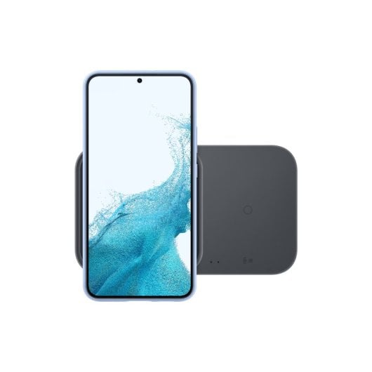 Samsung Super Fast Wireless Charger Duo, ultraschnelles kabelloses Ladegerät, 15 W max. USB-C Dunkelgrau