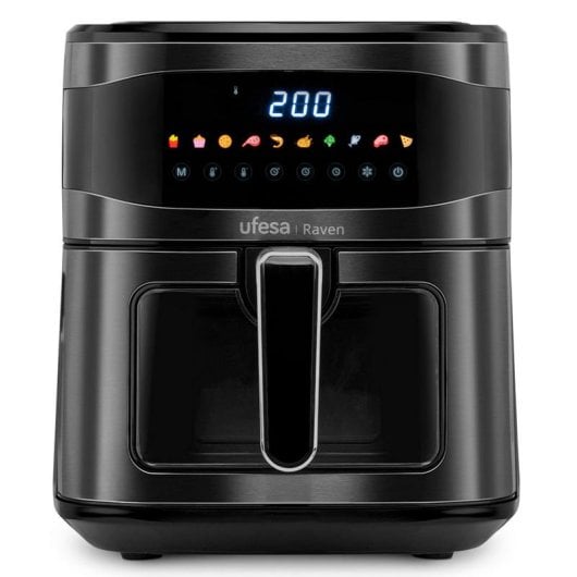Ufesa Raven Freidora de Aire Digital con Pantalla Táctil y Ventana 6.5L 1700W Negra