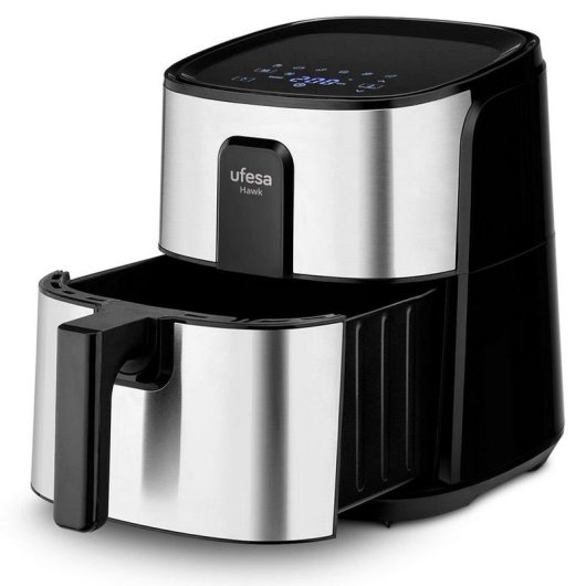 Friteuse à air numérique Ufesa Hawk avec 6 programmes prédéfinis, 6 L, 1 500 W, acier inoxydable/noir