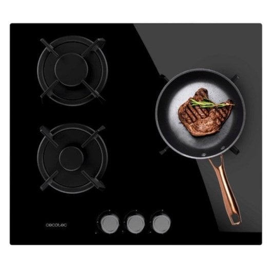 Placa Cecotec Bolero Squad G 3200S 3 Zonas Gás Vidro Preto 6250W Wok