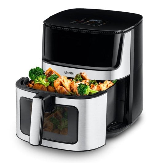 Ufesa Heron Freidora de Aire con Ventana 8L 1500W Inox/Negra