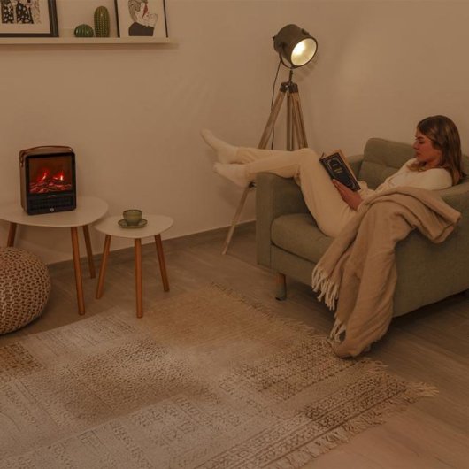 Cecotec Readywarm 1500 Ceramic Flames Calefactor Cerámico Sobremesa1500 W Luz Efecto Llamas Madera