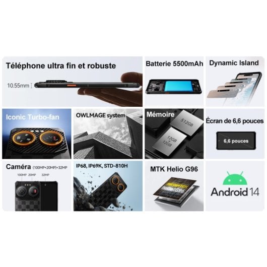 IIIF150 Air3 4G Smartphone Rugerizado 6.6" 12/512GB Check Black Libre