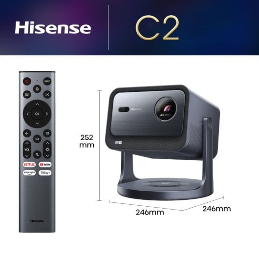 Projecteur laser Hisense C2 4K Trichrom, 2000 lumens, HDR, son JBL