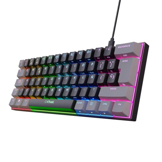 Trust GXT 867 Acira 60 Mechanische Gaming-Tastatur, 60 % RGB-Schalter, Outemu-Rot, Schwarz