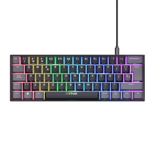Trust GXT 867 Acira 60 Mechanische Gaming-Tastatur, 60 % RGB-Schalter, Outemu-Rot, Schwarz