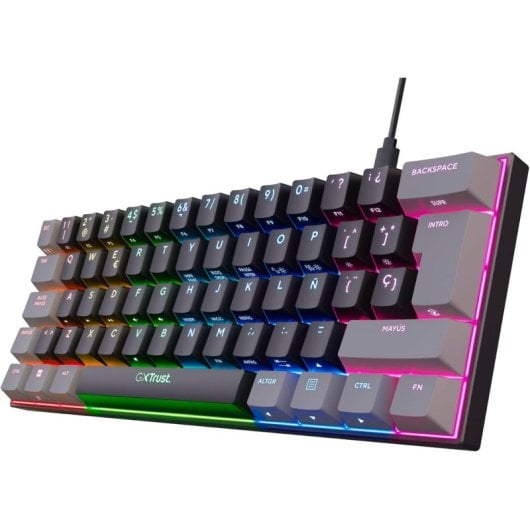Trust GXT 867 Acira 60 Mechanische Gaming-Tastatur, 60 % RGB-Schalter, Outemu-Rot, Schwarz