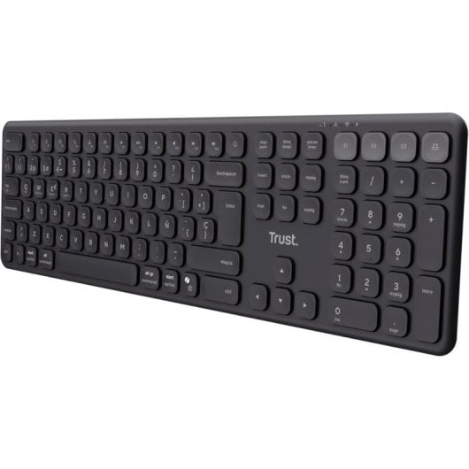 Clavier sans fil Bluetooth rechargeable multi-appareils Trust Vaiya, noir